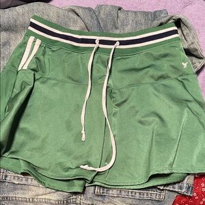 Derek Heart Green Athletic Skort with Logo Tag